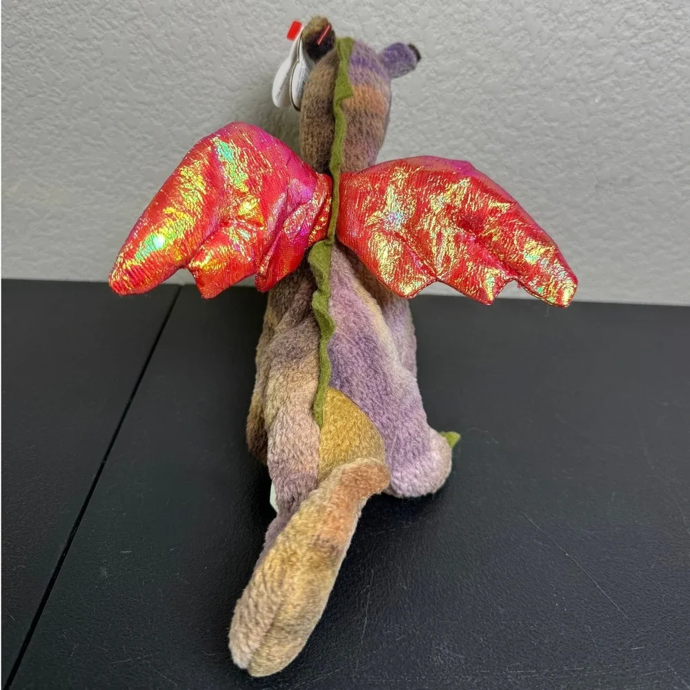 Ty Beanie Baby Scorch the Dragon 1998 Multicolor Iridescent Wings Plush 4210